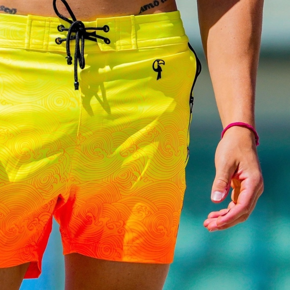 Tucann faded waves sunset 5” swim short